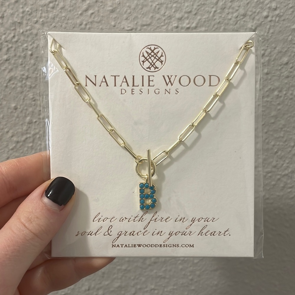 Natalie Wood Designs “B” Link Chain Necklace